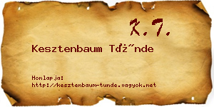 Kesztenbaum Tünde névjegykártya